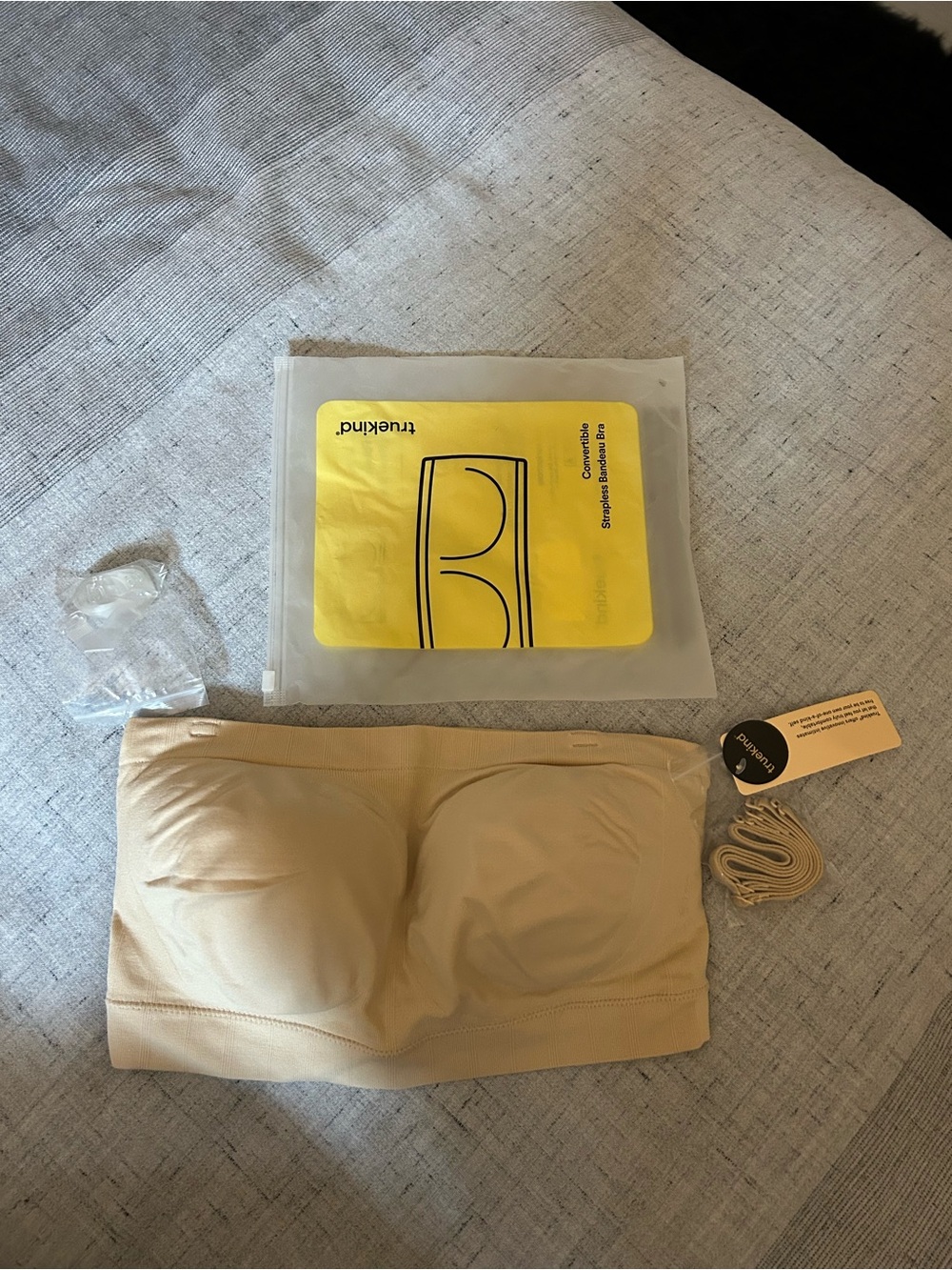 TrueKind Strapless Nude Bandeau Bra - Neutral Beige